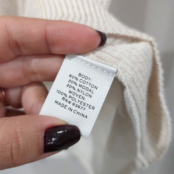 STYLUS Cream Knit Lightweight Sweater Tunic, High-Low Hem, Cotton Modal Blend - Picture 14 of 16